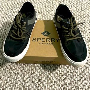 Sperry Topsider Soletide Black/Stone boys size 4 shoes